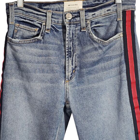 McGuire Denim Ibiza High Rise Ankle Tuxedo Stripe Jeans Style #246A, Size 27 - Picture 5 of 11